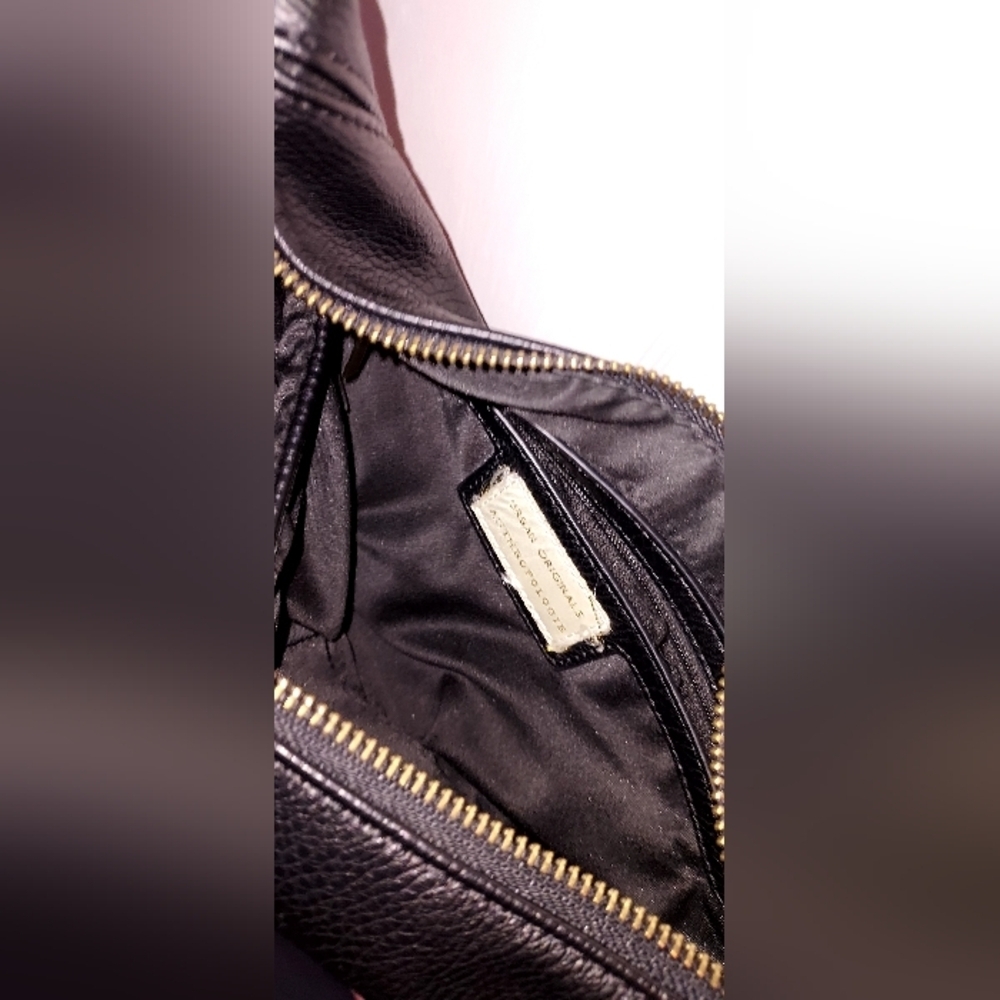 Anthropologie Half MoonBlack Crossbody Bag with Textured Strap - Picture 4 of 5